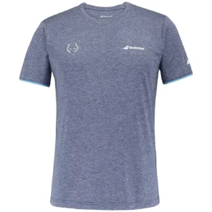 Camiseta Babolat Crew Nick Azul - Juan Lebrón