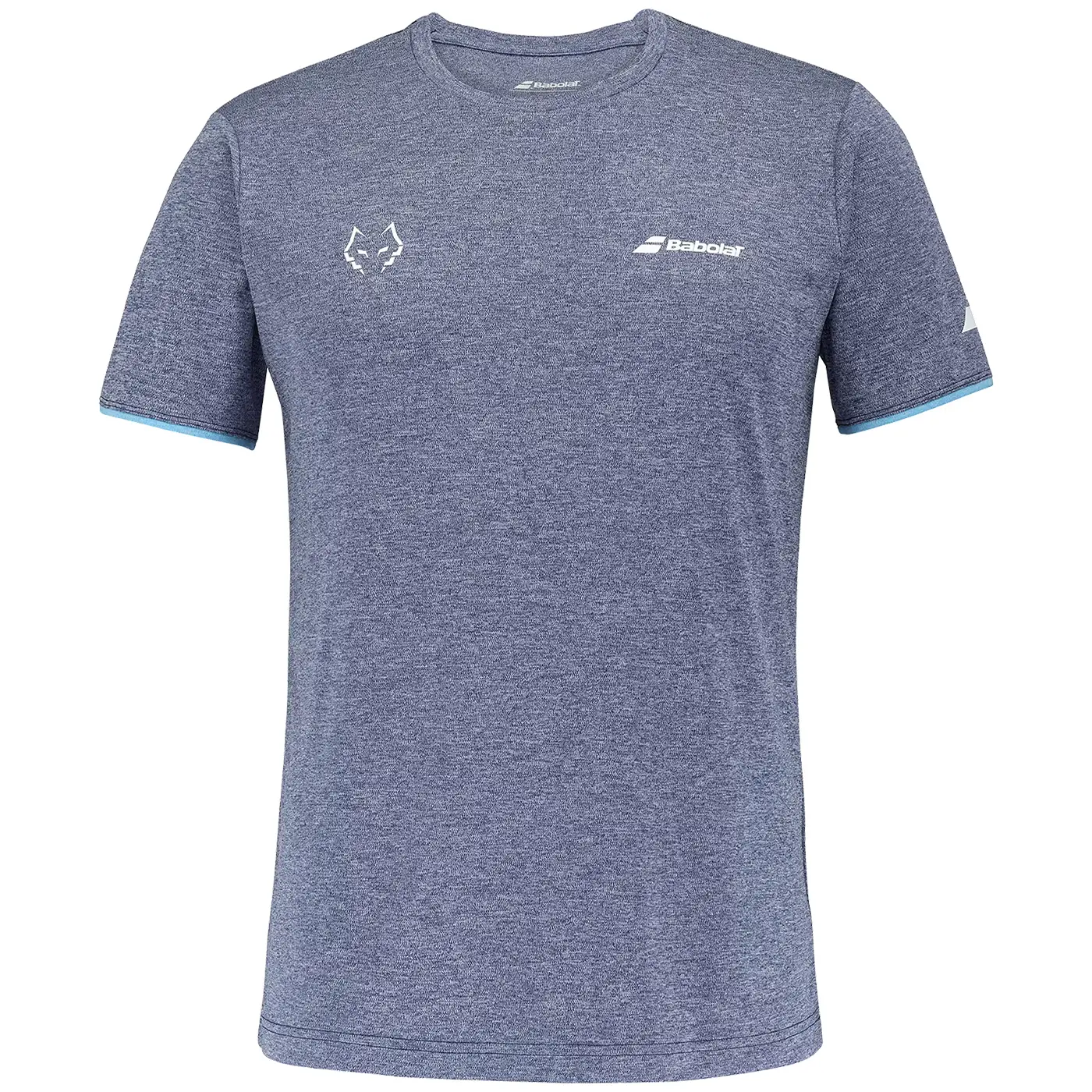 Camiseta Babolat Crew Nick Azul - Juan Lebrón
